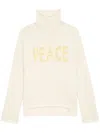 Zadig & Voltaire Almy Peace Intarsia Wool Turtleneck Sweater In Neutrals