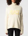 Zadig & Voltaire Almy Peace Intarsia Wool Turtleneck Sweater In Latte