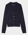 Zadig & Voltaire Alpha Seco Stars Silk & Cashmere Cardigan In Encre