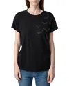 Zadig & Voltaire Anya Strass Wings T-shirt In Stone