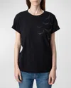 Zadig & Voltaire Anya Strass Wings T-shirt In Stone