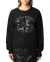 Zadig & Voltaire Arvene Mo Bicolor Sweatshirt In Gris Chine