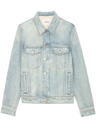 Zadig & Voltaire Bases Denim Jacket In Blue