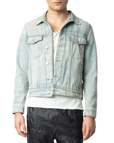 Zadig & Voltaire Bases Denim Jacket In Light Blue