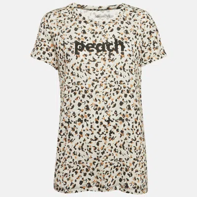 Pre-owned Zadig & Voltaire Beige Leopard Print Gauze Jersey T-shirt L