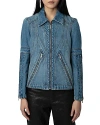 ZADIG & VOLTAIRE BONS ZIPPERED DENIM JACKET