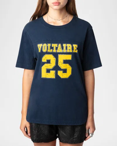 Zadig & Voltaire Bow Varsity T-shirt In Denim