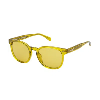 Zadig & Voltaire Brown Acetate Sunglasses In Yellow