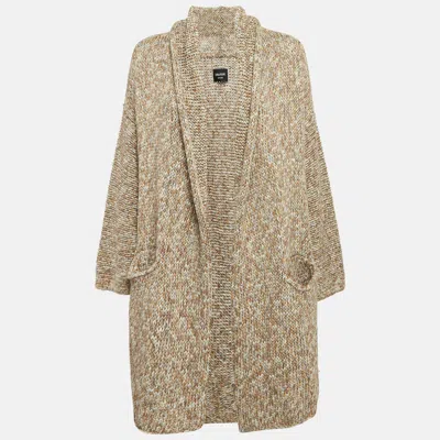 Pre-owned Zadig & Voltaire Brown Cotton Rib Knit Mia Cardigan M/l