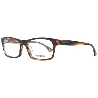 Zadig & Voltaire Brown Men Optical Frames In Black