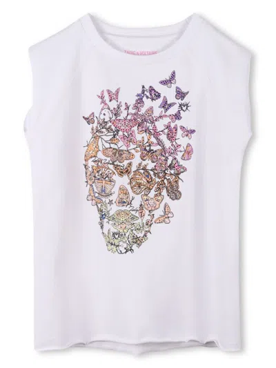 Zadig & Voltaire Kids' Butterfly-print Tank Top In White