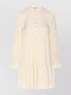 Zadig & Voltaire Buttoned Crewneck Flared Mini Dress
