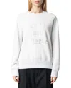 Zadig & Voltaire Call Me Cherie Rhinestone Sweatshirt In Gris Chine