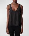 ZADIG & VOLTAIRE CARYS CRYSTAL SILK TANK TOP
