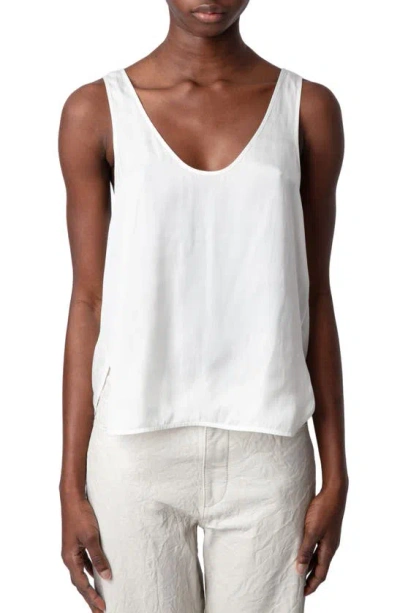 Zadig & Voltaire Carys Satin Top In White