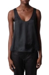 Zadig & Voltaire Womens Tarys Scoop-neck Satin Top Black In Noir