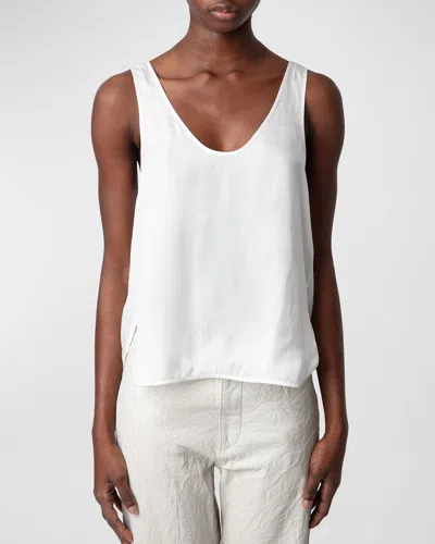 Zadig & Voltaire Carys Satin Top In White