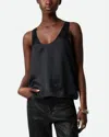 Zadig & Voltaire Womens Tarys Scoop-neck Satin Top Black In Black