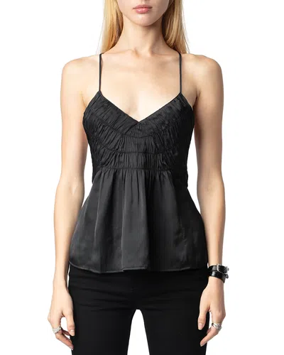 Zadig & Voltaire Cayonne Satin Top In Black