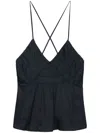 Zadig & Voltaire Womens V-neck Pleated Woven Top Black In Black