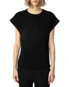 Zadig & Voltaire Cecilia Hc Ao Strass Noir Top In Noir