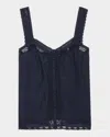 Zadig & Voltaire Lace-trimmed Tank Top In Encre