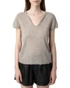 Zadig & Voltaire Celsy Cashmere Henley T-shirt In Latte