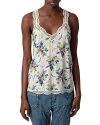 Zadig & Voltaire Chou Soft Bouquet Camisole In Mastic