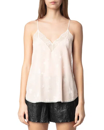 ZADIG & VOLTAIRE CHRISTY SILK FLASH HEART CAMISOLE