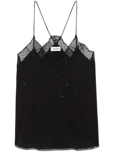 Zadig & Voltaire Christy Silk Top In Black