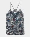 Zadig & Voltaire Christy Soft Butterfly Graphic Top In Encre