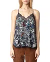 Zadig & Voltaire Christy Soft Butterfly Graphic Top In Encre