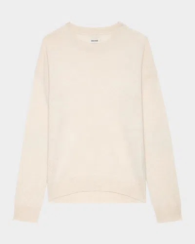 Zadig & Voltaire Cici Star Elbow Patch Sweater In Ecru