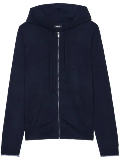 Zadig & Voltaire Clash Zip-up Hoodie In Blue