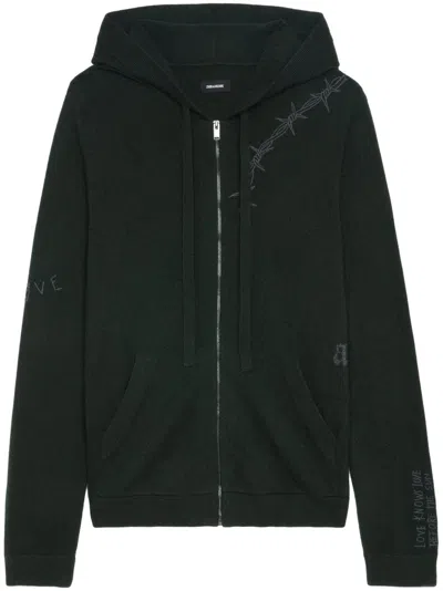 Zadig & Voltaire Clash Zip-up Hoodie In Green