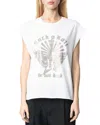 Zadig & Voltaire Womens Cloe Rhinestone-embellished Organic Cotton-jersey Tank Top White In White