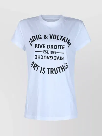 Zadig & Voltaire Crew Neck Graphic Print Top In White
