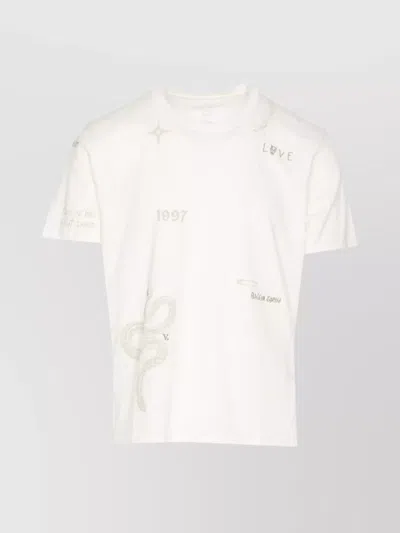 ZADIG & VOLTAIRE CREW NECK T-SHIRT WITH EMBROIDERED GRAPHIC PRINT