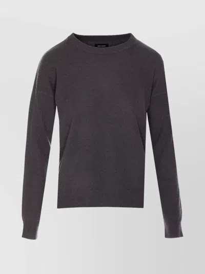Zadig & Voltaire Crewneck Knitwear With Star Patch Detail In Black