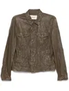Zadig & Voltaire Crinckled Leather Jacket In Brown