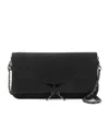 Zadig & Voltaire Croc-embossed Crossbody Bag In Black