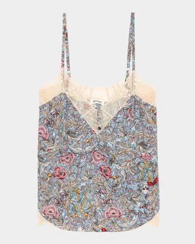 ZADIG & VOLTAIRE CYOKO SOFT BRITISH FLOWERS CAMI