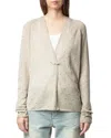 Zadig & Voltaire Daffy Cashmere Embellished Cardigan In Geology