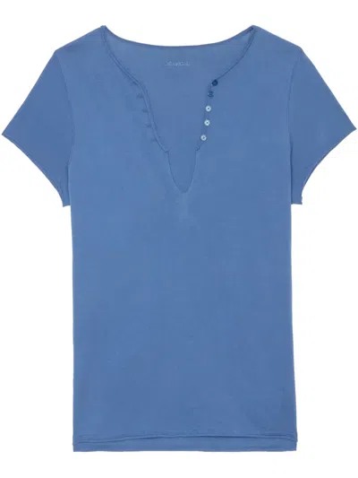 Zadig & Voltaire Deep V-neck T-shirt In 蓝色