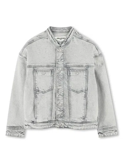Zadig & Voltaire Kids' Denim Jacket In 灰色