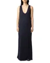 Zadig & Voltaire Womens Deva Sleeveless Cotton-blend Maxi Dress Encre In Encre
