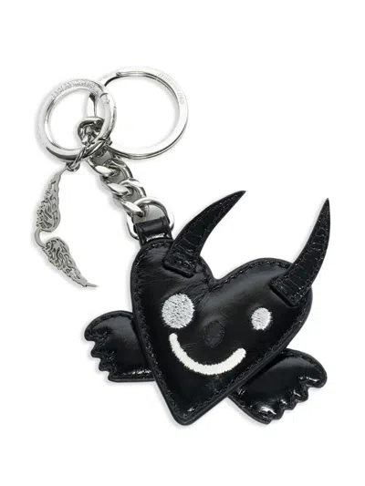Zadig & Voltaire Devilish Heart Keyring In Black