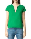 Zadig & Voltaire Henley T-shirt In Gazon