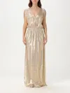 Zadig & Voltaire Womens Gold Ritmic Draped Satin Maxi Dress In Braun