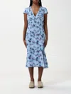 Zadig & Voltaire Womens Rapaz Printed Short-sleeve Silk Midi Dress Mist Xs In Multicolor